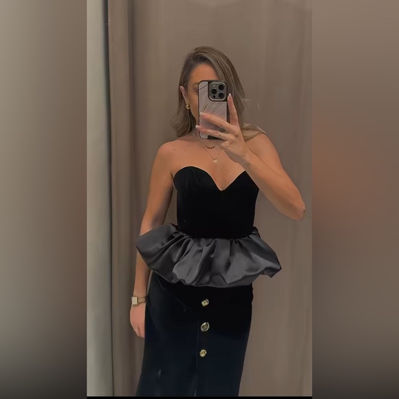 ZARA VELVET TOP ZW COLLECTION - Picture 8 of 17